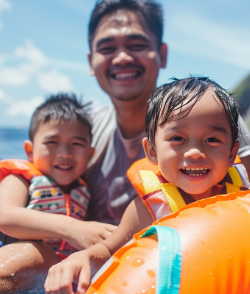 暑假帶孩子去哪玩-牛奶海親子之旅-兒童救生衣-旅人光腳